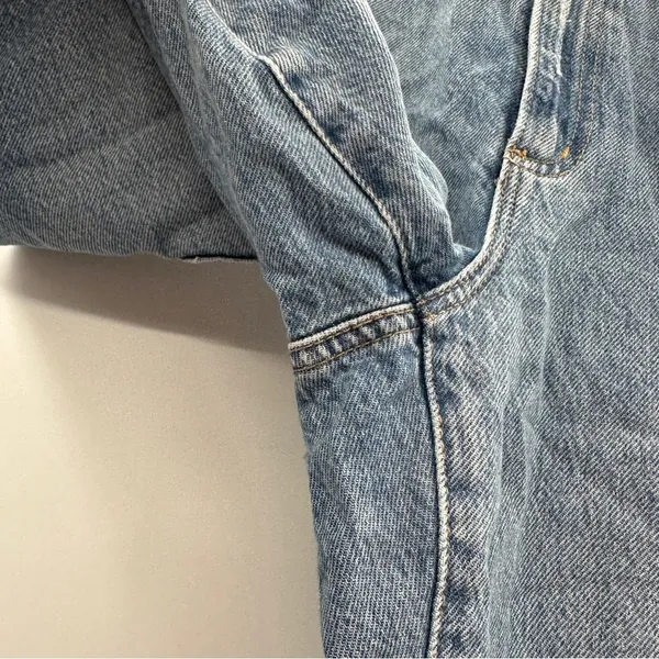 Garage Denim Droite 90s Straight Leg Light Wash Distressed‎ Raw Hem Jeans Sz 27 - Image 8