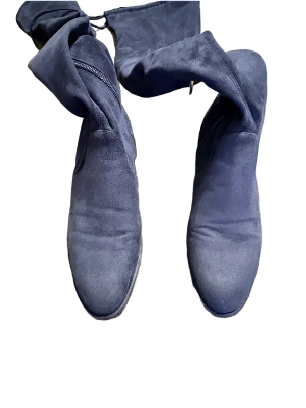 Marc Fisher Humor 2 Over-the-Knee Flat Riding Boots Women's Size 8 Navy Blue - Image 7