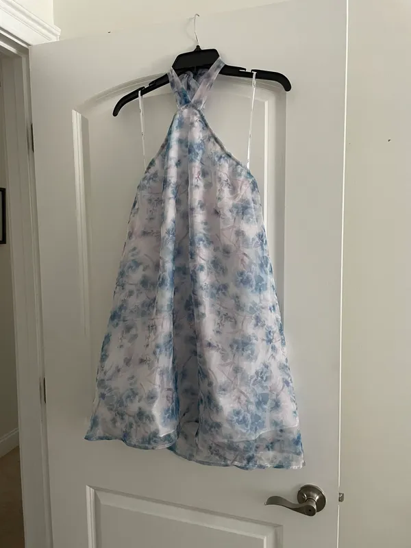 Blue And White Floral Dress - Image 4