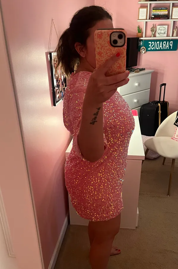 Pink sequin dress Size XL - Image 10