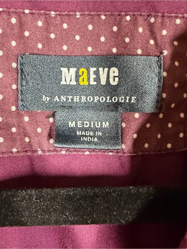 Anthropologie Maeve Dark Purple Bennett Button Down Long Sleeve Top - Image 3