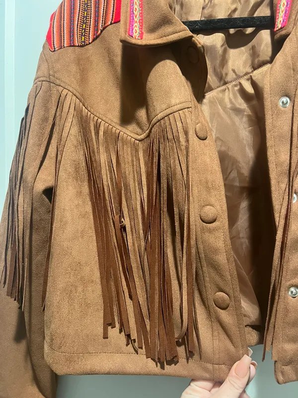 Suede Fringe Jacket Size L - Image 3