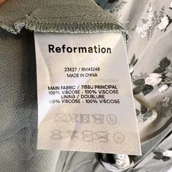 Reformation Twilight Midi Dress verde green floral size 2 - Image 7