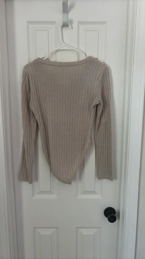 Long sleeve Sweater Bodysuit Tan Size M - Image 2