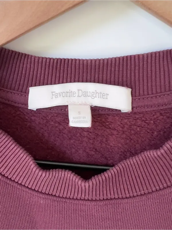 Favorite Daughter Sports Mom Sweatshirt in Burgundy / Gardenia - Image 7