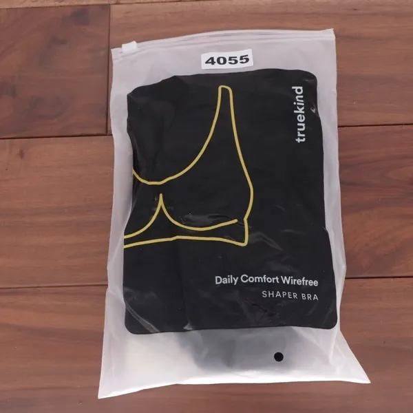 Truekind Daily Comfort Wireless Shaper Bra Women Large Black Nylon Full Coverage - Image 2