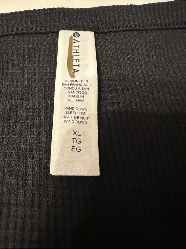 Athleta Wind Down Sleep Top - Women's Black Long Sleeve Henley - NWT - Size XL - Image 7