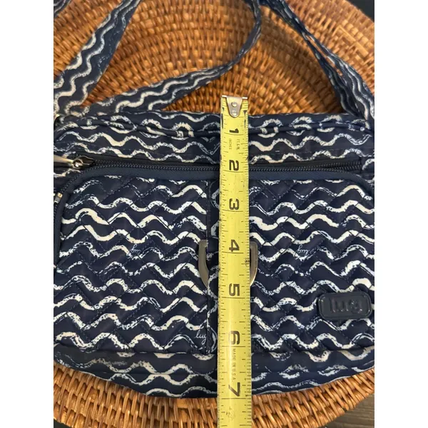 Lug Carousel Convertible Crossbody Belt‎ Bag Navy Wavy Quilted Travel Purse - Image 3