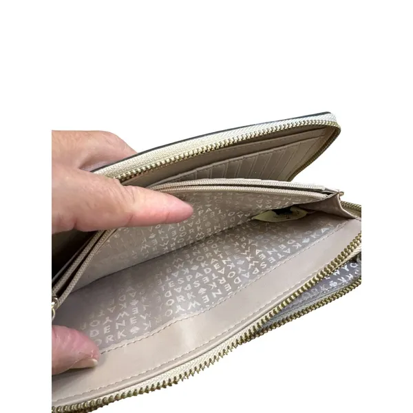 Kate Spade New York Womens Tan Leather Wallet With Zip Closure & Card Slots 8x4 - Image 8