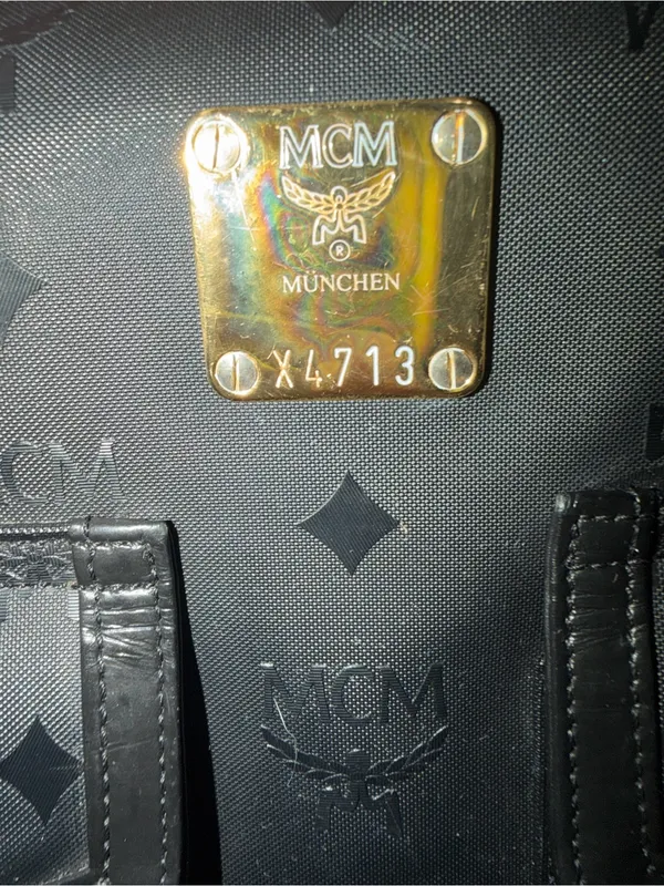 MCM Black Logo Tote with Front Pockets - Image 2