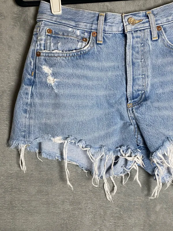 Agolde‎ 24 Parker long shorts Distressed Jean Shorts - Image 5
