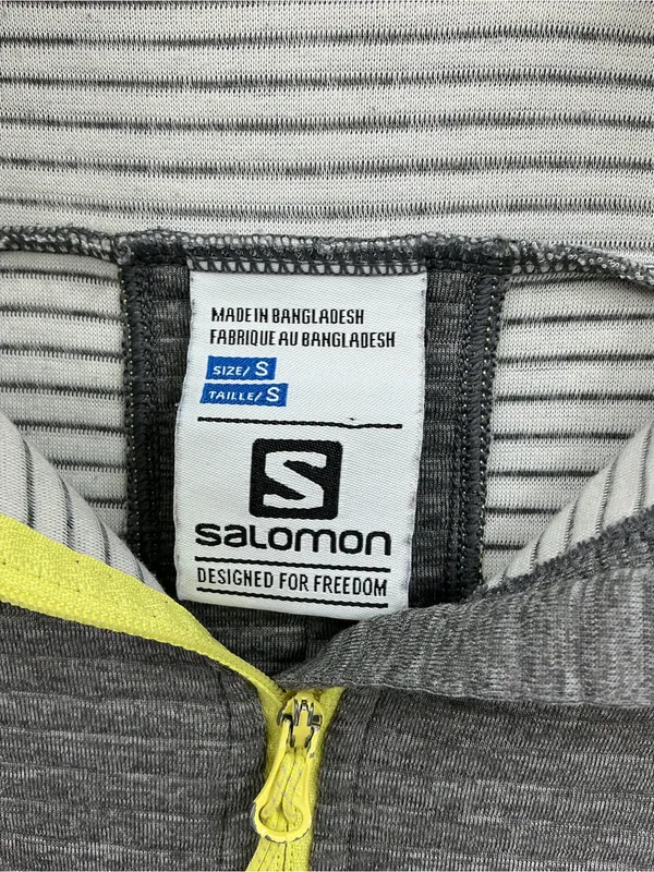 Salomon Gray Hooded Bomber Jacket with Yellow Trim 1158 - Image 2
