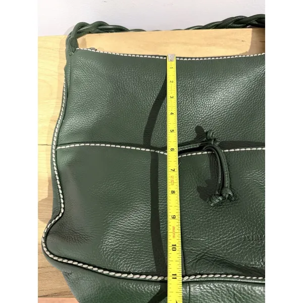 Plinio‎ Visona Italy Green Satchel Genuine Leather Oversized Handbag F - Image 12