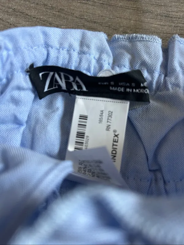 Zara Light Blue Ruffle Tie-Front Tank Top - Image 2