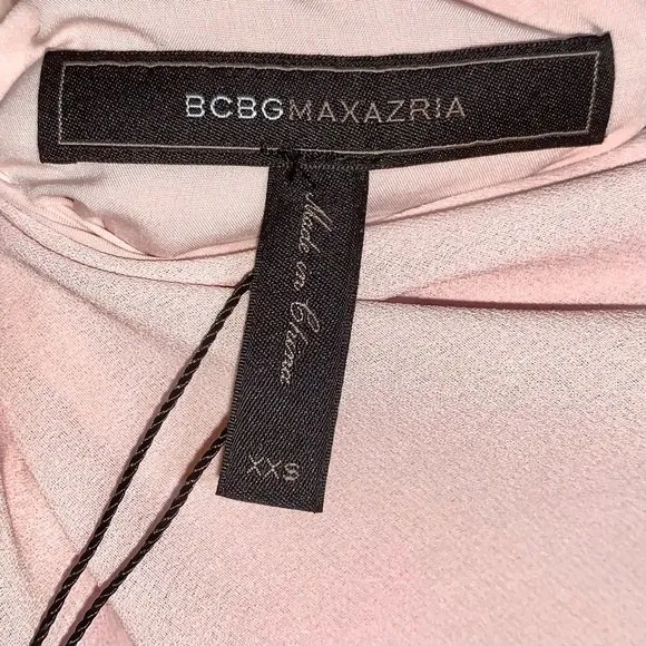 BCBGMaxazria Marlynn Sleeveless Sequin Trim Chiffon Maxi Dress Dusty Pink XXS - Image 7