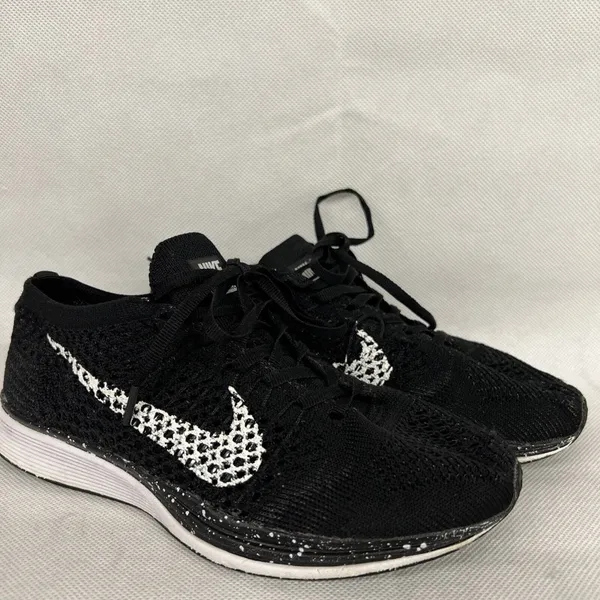 Nike Flyknit Racer 'Black White" Knit mesh low sneaker shoe 526628 020 SZ 5.5 - Image 2
