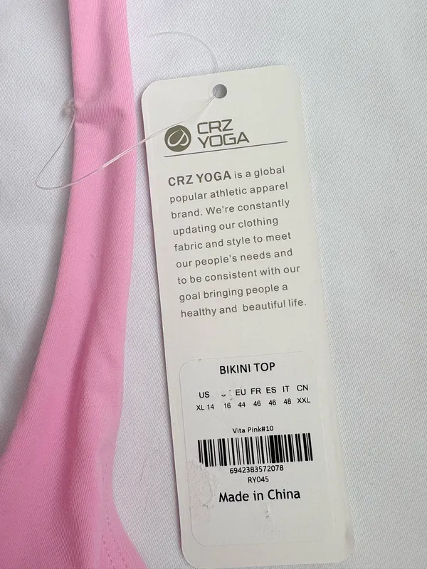 CRZ YOGA RY045 Bikini Top XL 14 Vita Pink NWT - Image 2