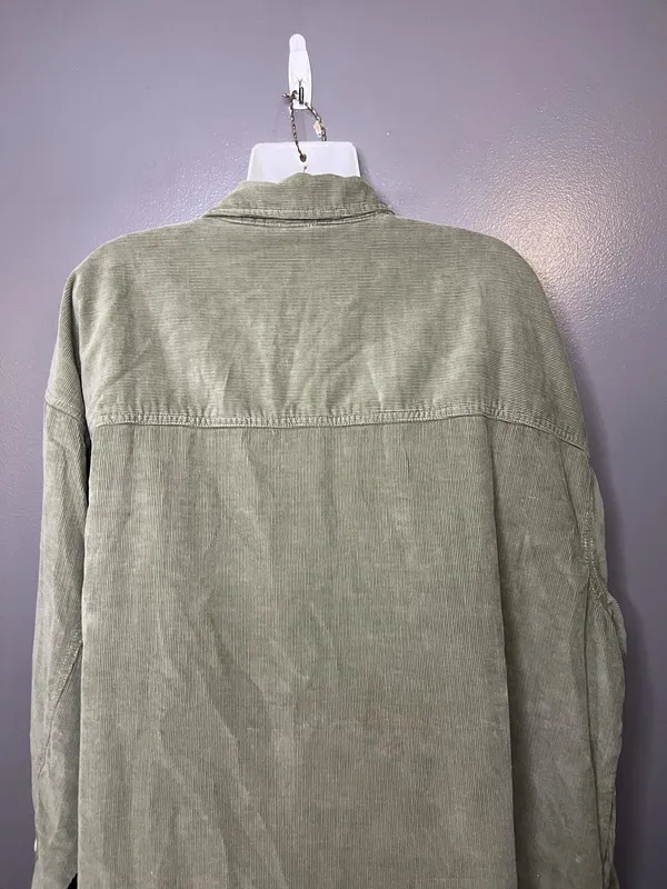 OFFLINE By Aerie Jacket Womens XL Green Corduroy 1/2 Zip Long Shacket Oversized - Image 6