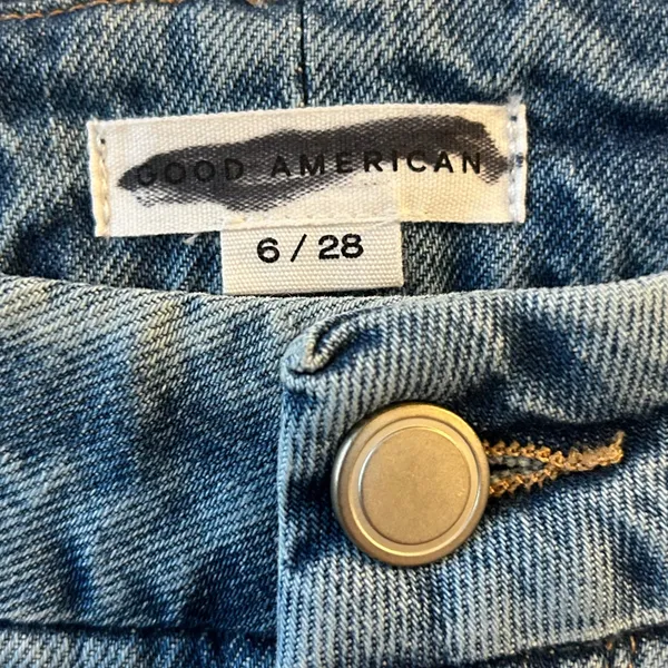 GOOD AMERICAN Womens Blue Denim Flare Jeans Size‎ 6 28 Distressed High Rise - Image 3