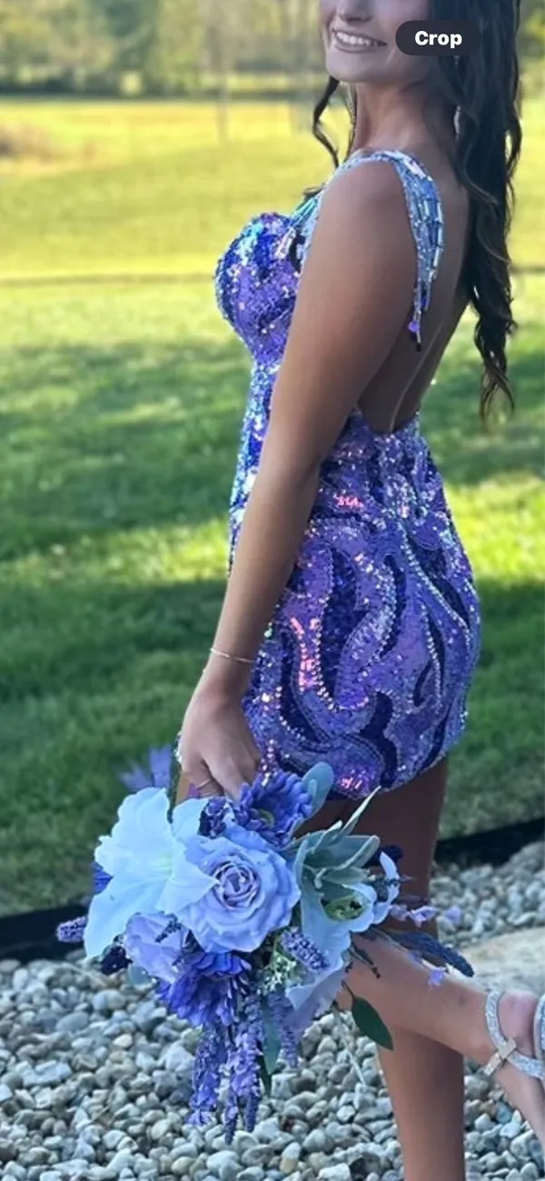 Homecoming dress Purple Size 4 - Image 3