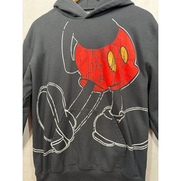 Disney Parks Hoodie Mickey Mouse Graphic Print Ears Hood Sweatshirt Adult Medium - Image 2