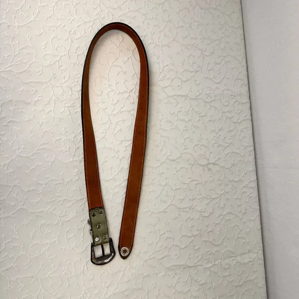 Belt Vintage Women's Leather Western Olive Green Designer Cowboy Unisex Classic - Image 5