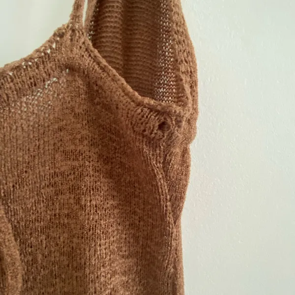 Brown Knit Halter Maxi Dress Size Medium New With Tag - Image 3