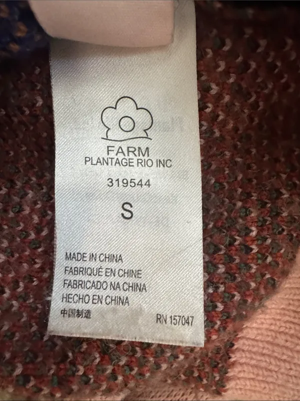 Farm Rio Toucans Scarf Mixed Prints Knit Long Sleeve Cardigan Size Small - Image 14