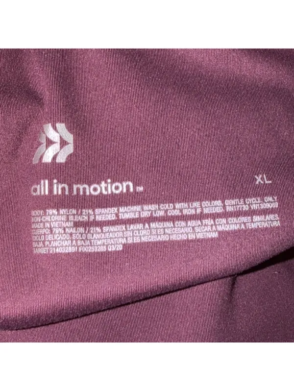 All in Motion XL Burgundy High Rise Leggings - Image 5