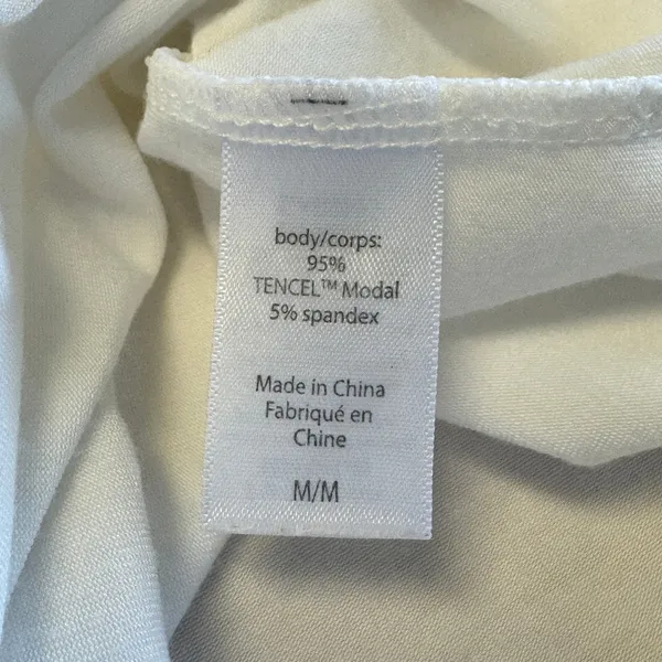 Eberjey Gisele Short Sleeve Pajama Top White Navy Piping Modal Size Medium - Image 7