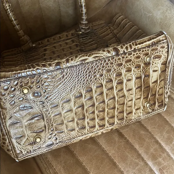 Brahmin Croc-Embossed Tan Tote Bag - Image 7