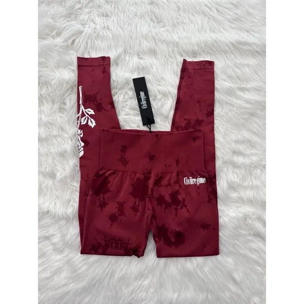 Civil Regime Blush Red Reaper Wash Kelly Seamless Leggings Size XS - Image 2