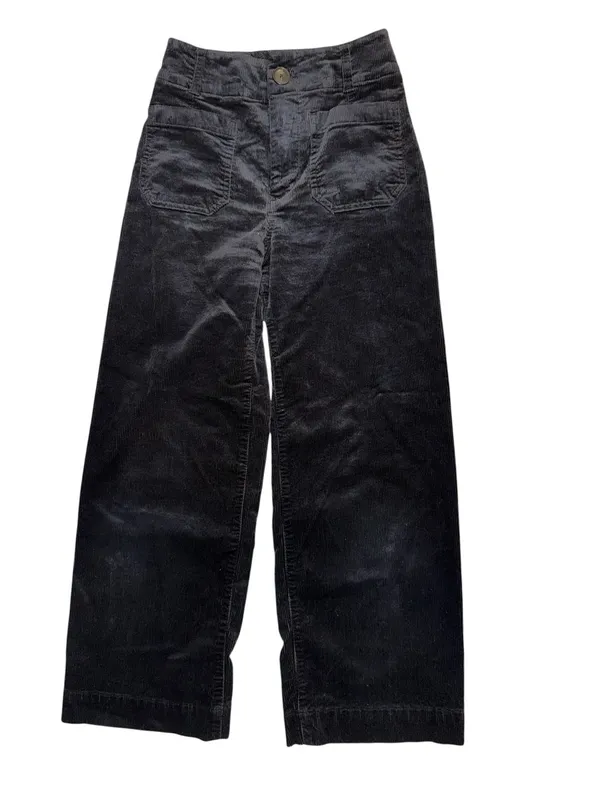 Maeve by Anthropologie The Colette Crop Wide-Leg Corduroy Pants – Size 23 Black - Image 2