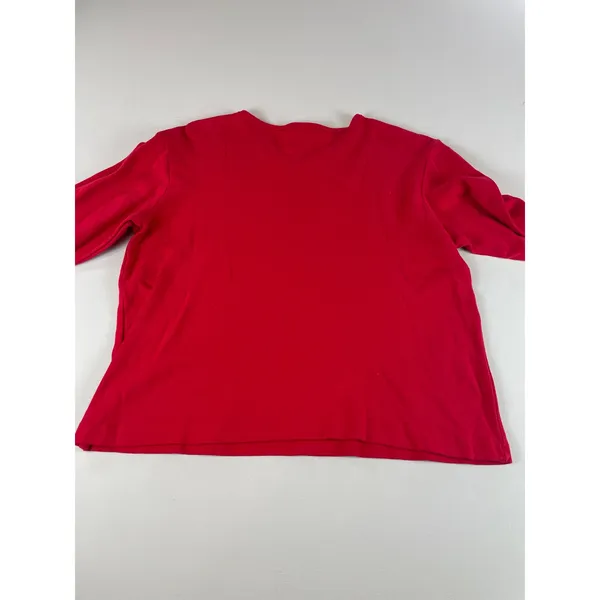 NFL Chiefs Long Sleeve Top Red Gold Logo V Neck Cotton Size L - Image 7