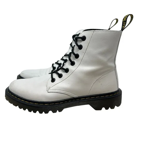 Dr. Martens Luana Combat Boots White Leather Lace Up‎ Women's Size US 10 - Image 5