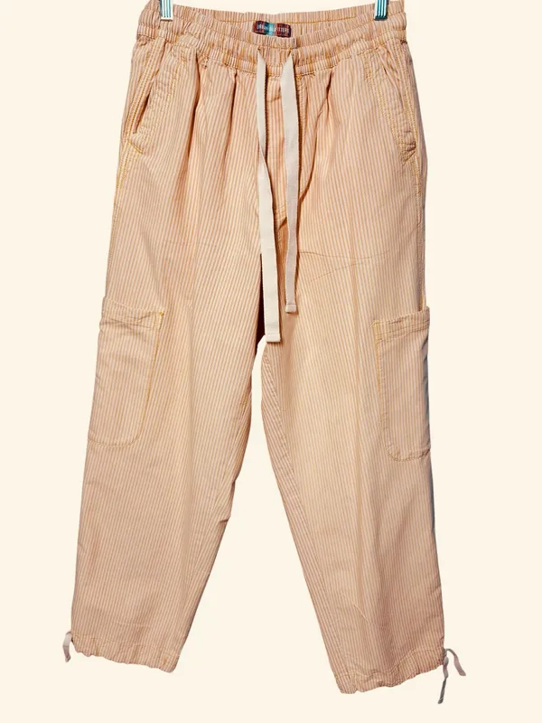 Urban Outfitters Women's Striped Elastic Waist Drawstring Cargo Jogger Pants - Image 4
