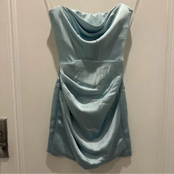 House of CB ‘Odelle’ Ocean Blue Strapless Mini Dress NWOT - Image 2