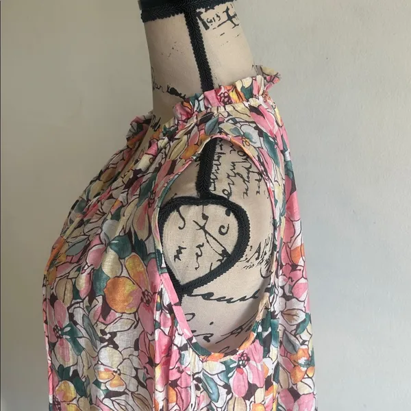 The Korner Floral Sleeveless Ruffle Collar Blouse Size Small NWT - Image 7