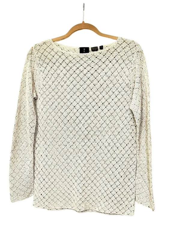 MAG Gold Knit Oversized Boatneck Sweater Sz XS - Image 3
