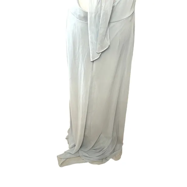 After Six Maxi Dress Halter Style Backless High Neck Chiffon Light Blue 14 NWOT - Image 8
