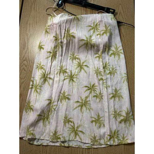 New Women’s Forever 21 Tropical 🌴 print Strappy Midi Dress Rayon Light Pink Xs - Image 6