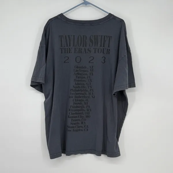 Taylor Swift The Eras Tour 2023 Graphic T-Shirt Charcoal Grey 2XL‎ Cotton Merch - Image 2