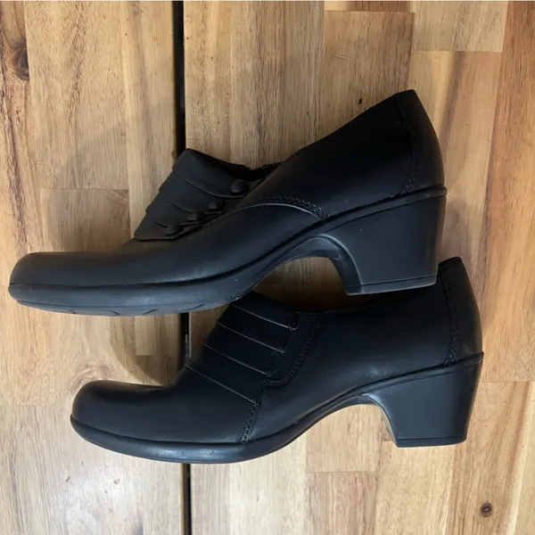 Clarks Bendables Black Leather Comfort Heels | Women’s 8M - Image 6