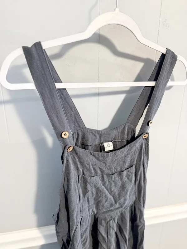 Anrabess loose fit adjustable overalls Green - Image 5