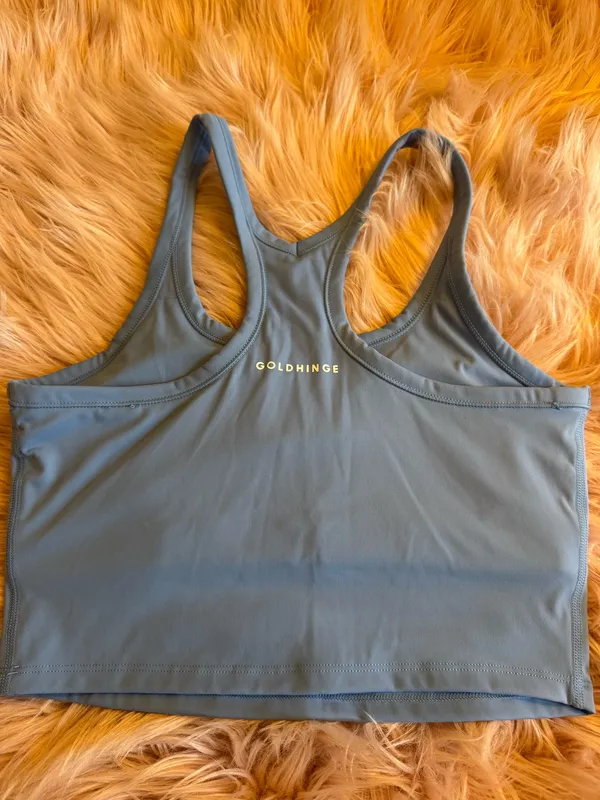 Gold Hinge Blue Tank Top Crop - Image 2