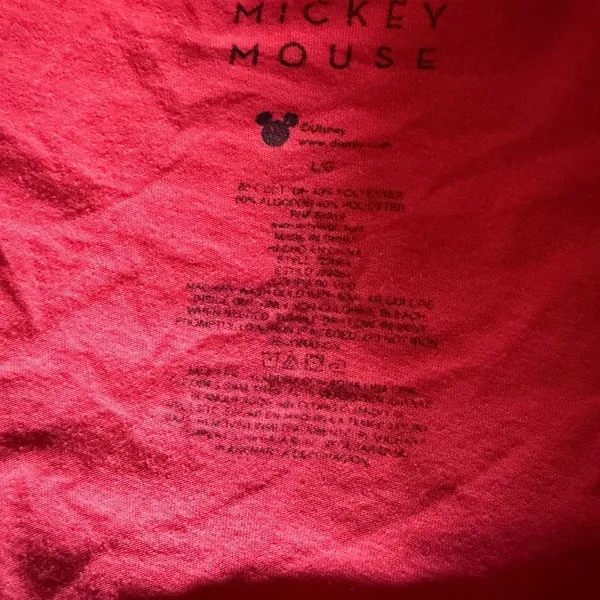 Disney Mickey Mouse Red Crop Top Graphic T-Shirt Women’s Large Retro Tee - Image 5