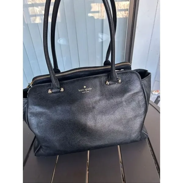 Kate Spade NY Textured Black Leather Satchel - Image 9