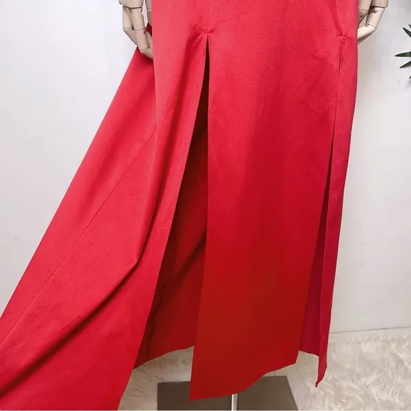 Elliatt Draped Collar Celebrate Cut out Dress Scarlet Red - Image 4