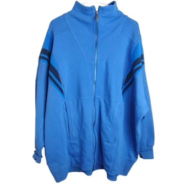 Free People Knockout Track Zip-Up Sweatshirt Oversized Cobalt Large - Image 3