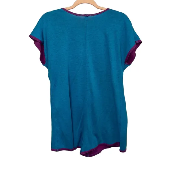 Reversible Purple Blue V-Neck Romper‎ Size Medium Lounge Casual Minimalist - Image 4